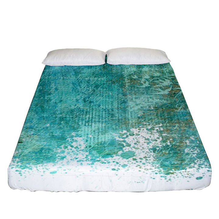 Splash Teal Fitted Sheet (Queen Size)