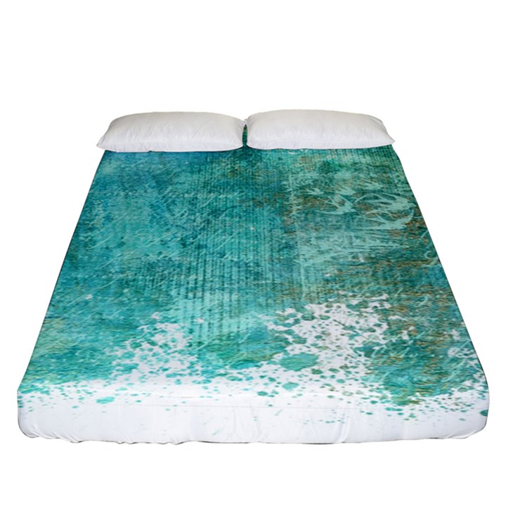 Splash Teal Fitted Sheet (King Size)