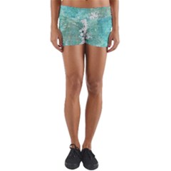 Splash Teal Yoga Shorts