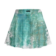 Splash Teal Mini Flare Skirt