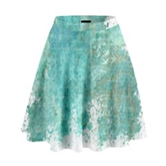 Splash Teal High Waist Skirt