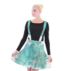 Splash Teal Suspender Skater Skirt