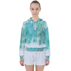 Splash Teal Women s Tie Up Sweat