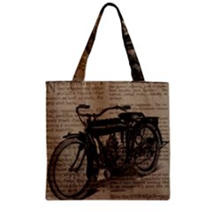 Bicycle Letter Zipper Grocery Tote Bag by vintage2030