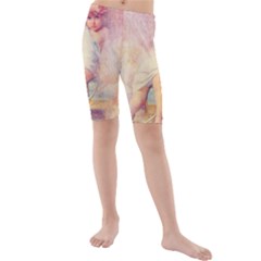 Baby In Clouds Kids  Mid Length Swim Shorts