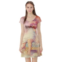Baby In Clouds Short Sleeve Skater Dress