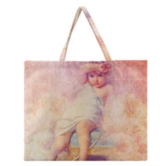 Baby In Clouds Zipper Large Tote Bag