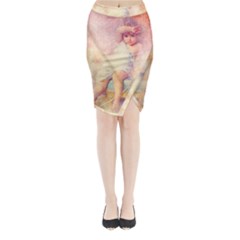 Baby In Clouds Midi Wrap Pencil Skirt