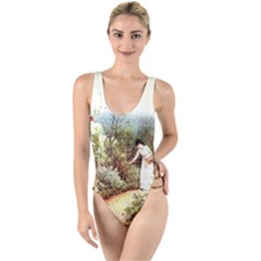 Lady And Scenery High Leg Strappy Swimsuit by vintage2030