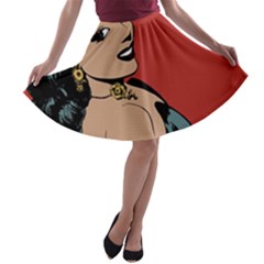 Comic Girl A-line Skater Skirt by vintage2030