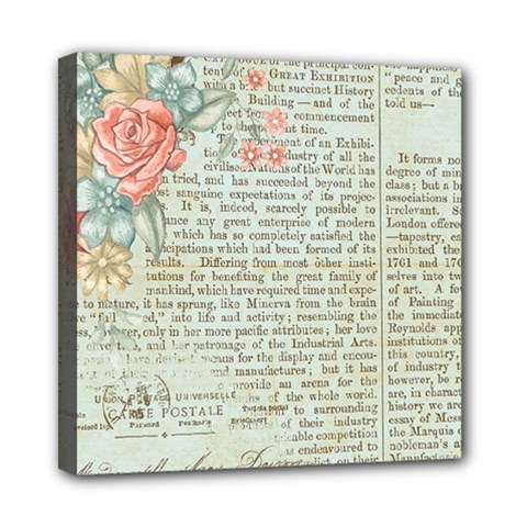 Rose Book Page Mini Canvas 8  X 8  (stretched) by vintage2030