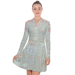 Rose Book Page Long Sleeve Panel Dress