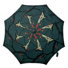 Girl And Flowers Hook Handle Umbrellas (large) by vintage2030