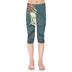 Girl And Flowers Kids  Capri Leggings 