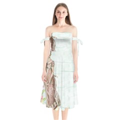 Background 1426677 1920 Shoulder Tie Bardot Midi Dress by vintage2030