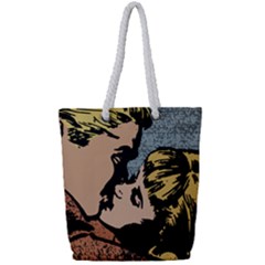 Kiss Kiss Full Print Rope Handle Tote (small) by vintage2030