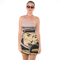 Astronaut Retro One Soulder Bodycon Dress by vintage2030