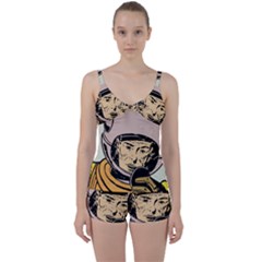 Astronaut Retro Tie Front Two Piece Tankini by vintage2030