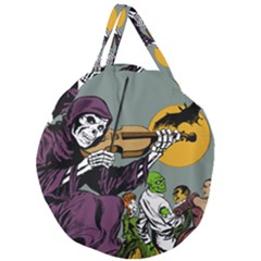 Playing Skeleton Giant Round Zipper Tote by vintage2030