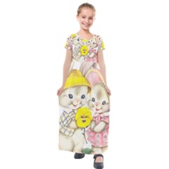 Rabbits 1731749 1920 Kids  Short Sleeve Maxi Dress