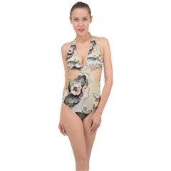 Lady 1650603 1920 Halter Front Plunge Swimsuit by vintage2030