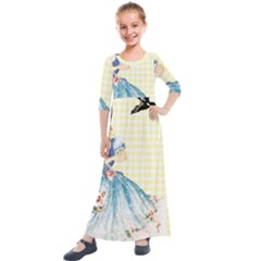 Girl 1370912 1280 Kids  Quarter Sleeve Maxi Dress by vintage2030