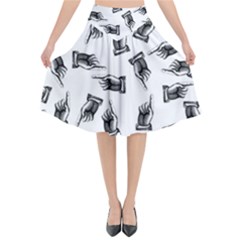 Pointing Finger Pattern Flared Midi Skirt by Valentinaart