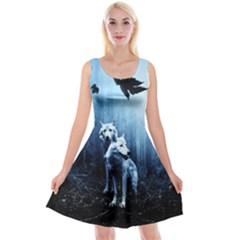 Wolfs Reversible Velvet Sleeveless Dress by Valentinaart