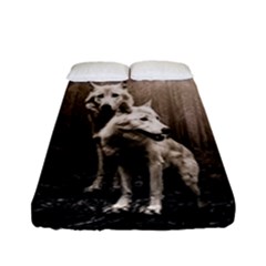 Wolfs Fitted Sheet (full/ Double Size) by Valentinaart