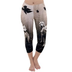 Wolfs Capri Winter Leggings  by Valentinaart