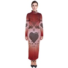 Wonderful Heart With Decorative Elements Turtleneck Maxi Dress by FantasyWorld7