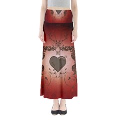 Wonderful Heart With Decorative Elements Full Length Maxi Skirt by FantasyWorld7
