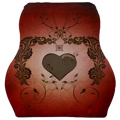 Wonderful Heart With Decorative Elements Car Seat Velour Cushion  by FantasyWorld7