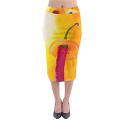 Three Red Chili Peppers Midi Pencil Skirt by FunnyCow