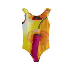 Three Red Chili Peppers Kids  Frill Swimsuit