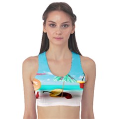 Red Chili Peppers On The Beach Sports Bra by FunnyCow