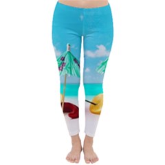 Red Chili Peppers On The Beach Classic Winter Leggings by FunnyCow