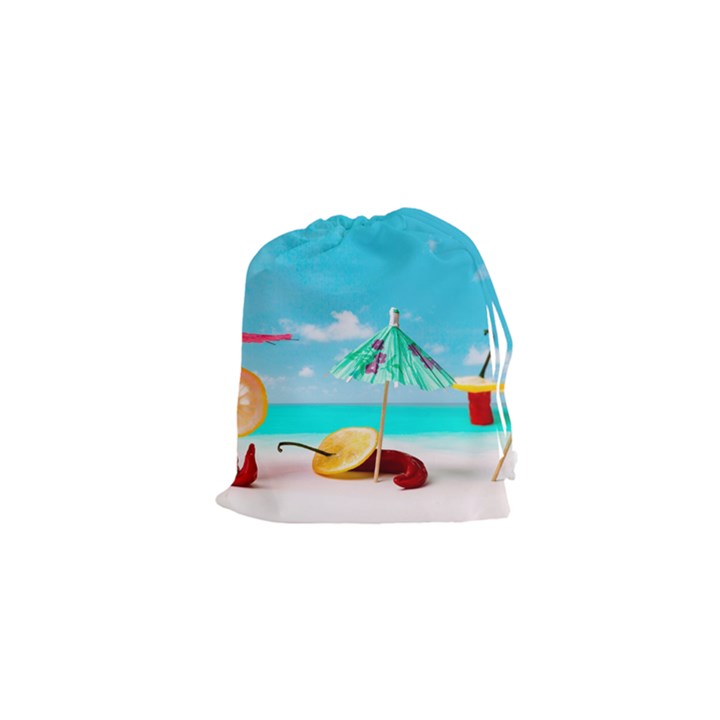 Red Chili Peppers On The Beach Drawstring Pouch (XS)