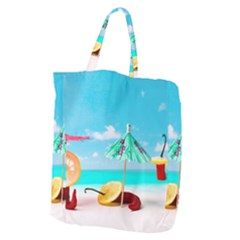 Red Chili Peppers On The Beach Giant Grocery Tote by FunnyCow