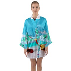 Red Chili Peppers On The Beach Long Sleeve Kimono Robe by FunnyCow