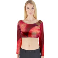 Three Red Apples Long Sleeve Crop Top by FunnyCow