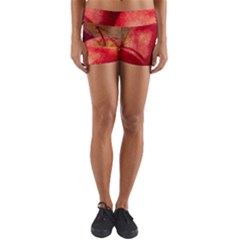 Three Red Apples Yoga Shorts by FunnyCow