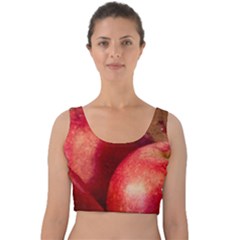 Three Red Apples Velvet Crop Top by FunnyCow