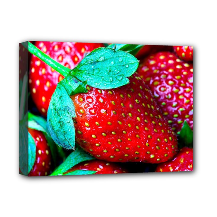 Red Strawberries Deluxe Canvas 16  x 12  (Stretched) 