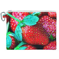 Red Strawberries Canvas Cosmetic Bag (xxl) by FunnyCow