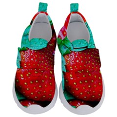 Red Strawberries Velcro Strap Shoes by FunnyCow