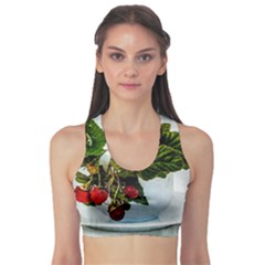 Red Raspberries In A Teacup Sports Bra by FunnyCow