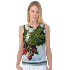 Red Raspberries In A Teacup Women s Basketball Tank Top by FunnyCow