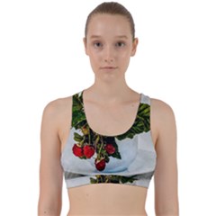 Red Raspberries In A Teacup Back Weave Sports Bra by FunnyCow