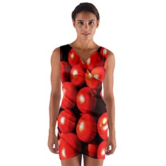 Pile Of Red Tomatoes Wrap Front Bodycon Dress by FunnyCow